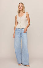 Load image into Gallery viewer, Z SUPPLY LAINEY POINTELLE BUTTON FRONT TANK - CLOUD
