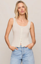 Load image into Gallery viewer, Z SUPPLY LAINEY POINTELLE BUTTON FRONT TANK - CLOUD
