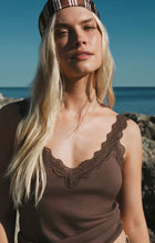 Load image into Gallery viewer, Z SUPPLY EVE LACE TRIM TANK - COCOA LATTE
