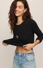 Load image into Gallery viewer, Z SUPPLY JUNIE LONG SLEEVE TEE - BLACK
