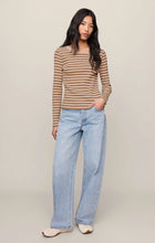 Load image into Gallery viewer, Z SUPPLY ARLET STRIPE THERMAL TOP - SADDLE SUEDE
