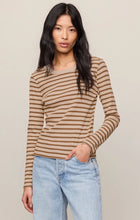 Load image into Gallery viewer, Z SUPPLY ARLET STRIPE THERMAL TOP - SADDLE SUEDE
