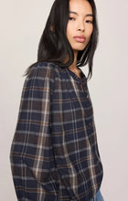 Load image into Gallery viewer, Z SUPPLY AUTUMN PLAID HENLEY BLOUSE - ECLIPSE
