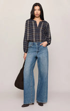 Load image into Gallery viewer, Z SUPPLY AUTUMN PLAID HENLEY BLOUSE - ECLIPSE

