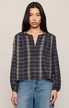 Load image into Gallery viewer, Z SUPPLY AUTUMN PLAID HENLEY BLOUSE - ECLIPSE
