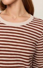 Load image into Gallery viewer, Z SUPPLY JUNIE LONG SLEEVE STRIPE SLUB TEE - DARK ROSEWOOD

