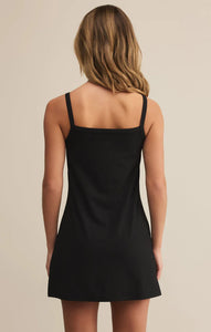 Z SUPPLY ARENA RIB MINI DRESS - BLACK