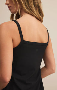 Z SUPPLY ARENA RIB MINI DRESS - BLACK