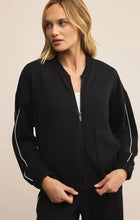 Load image into Gallery viewer, Z SUPPLY ON TRACK OVERSIZED JERSEY JACKET - BLACK
