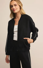 Load image into Gallery viewer, Z SUPPLY ON TRACK OVERSIZED JERSEY JACKET - BLACK
