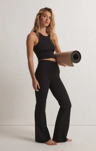 Z SUPPLY HIGH KICK FLARE LEGGING - BLACK