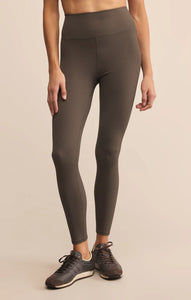 Z SUPPLY SPORTY RIB ANKLE LEGGING - TAVERN