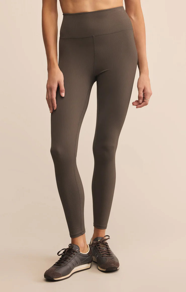 Z SUPPLY SPORTY RIB ANKLE LEGGING - TAVERN