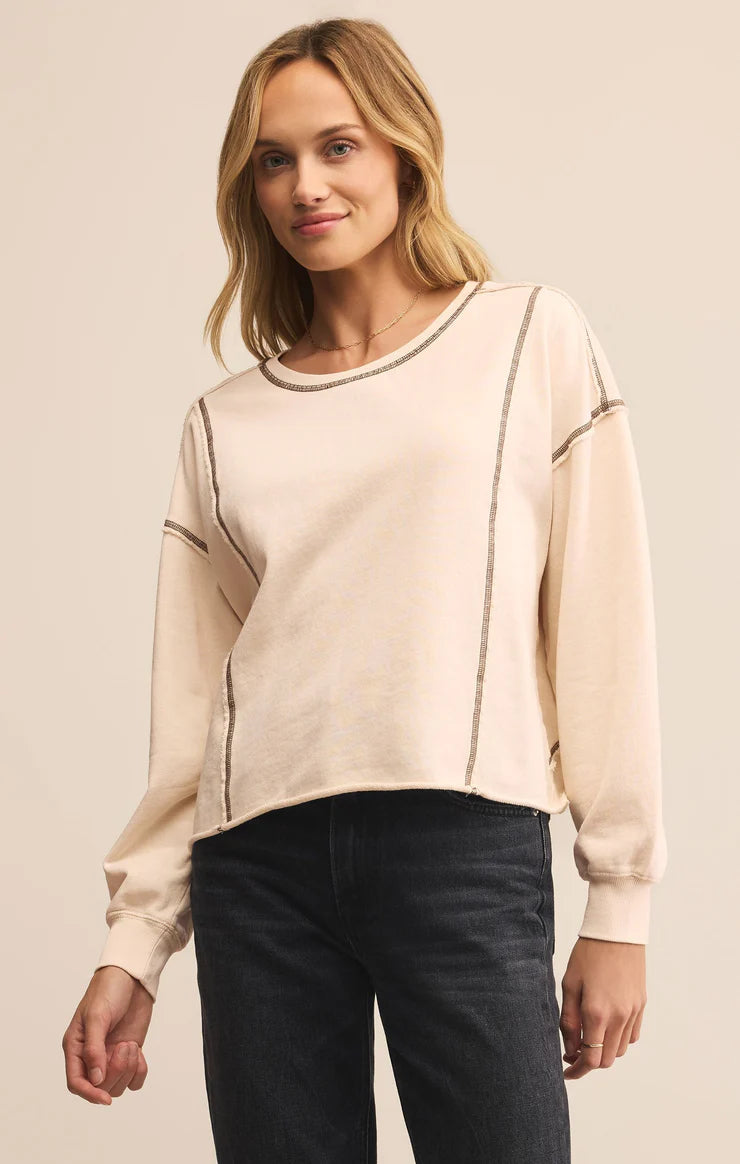 Z SUPPLY FAN CLUB SWEATSHIRT - CRYSTAL