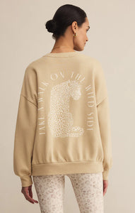 Z SUPPLY WILD SIDE SWEATSHIRT - WASHED GOLD