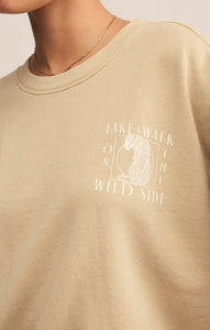 Z SUPPLY WILD SIDE SWEATSHIRT - WASHED GOLD