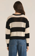 Load image into Gallery viewer, Z SUPPLY BROADBEACH STRIPE CROPPED SWEATER - BLACK
