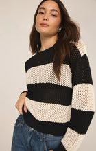 Load image into Gallery viewer, Z SUPPLY BROADBEACH STRIPE CROPPED SWEATER - BLACK
