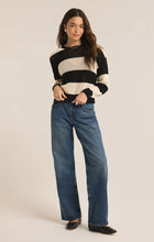 Load image into Gallery viewer, Z SUPPLY BROADBEACH STRIPE CROPPED SWEATER - BLACK
