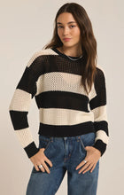 Load image into Gallery viewer, Z SUPPLY BROADBEACH STRIPE CROPPED SWEATER - BLACK
