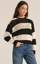 Load image into Gallery viewer, Z SUPPLY BROADBEACH STRIPE CROPPED SWEATER - BLACK
