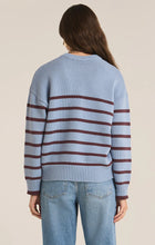 Load image into Gallery viewer, Z SUPPLY BOYFRIEND STRIPE SWEATER - LIGHT DENIM
