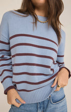 Load image into Gallery viewer, Z SUPPLY BOYFRIEND STRIPE SWEATER - LIGHT DENIM
