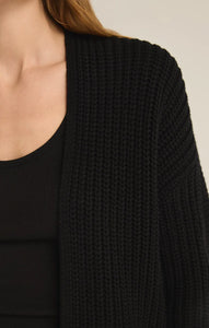 Z SUPPLY SUTTON RIB CARDIGAN - BLACK