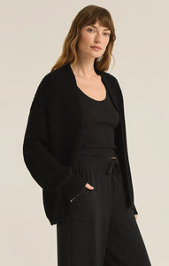 Z SUPPLY SUTTON RIB CARDIGAN - BLACK