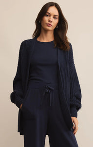 Z SUPPLY SUTTON RIB CARDIGAN - ECLIPSE