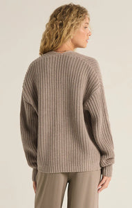 Z SUPPLY SUTTON RIB CARDIGAN - HEATHER TAUPE