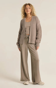 Z SUPPLY SUTTON RIB CARDIGAN - HEATHER TAUPE