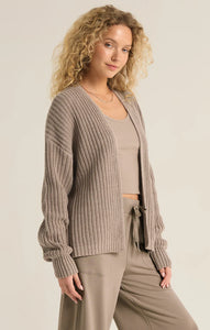 Z SUPPLY SUTTON RIB CARDIGAN - HEATHER TAUPE