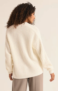 Z SUPPLY SUTTON RIB CARDIGAN - SEA SALT