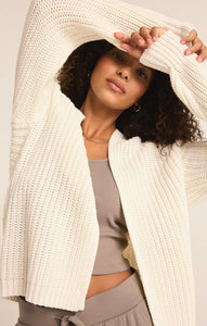 Z SUPPLY SUTTON RIB CARDIGAN - SEA SALT