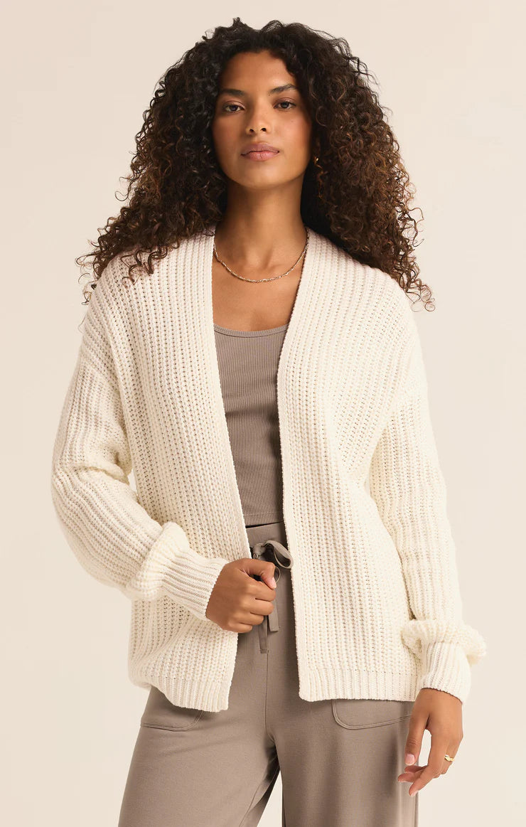 Z SUPPLY SUTTON RIB CARDIGAN - SEA SALT