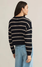 Load image into Gallery viewer, Z SUPPLY ESTERO STRIPE CROPPED SWEATER - ECLIPSE
