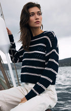 Load image into Gallery viewer, Z SUPPLY ESTERO STRIPE CROPPED SWEATER - ECLIPSE
