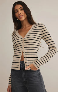 Z SUPPLY JORDANA STRIPE SWEATER - SANDSHELL