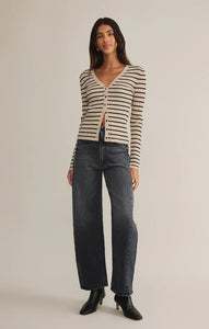 Z SUPPLY JORDANA STRIPE SWEATER - SANDSHELL