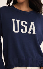 Load image into Gallery viewer, Z SUPPLY SIENNA USA SWEATER - YACHT BLUE
