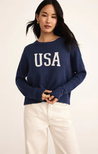 Load image into Gallery viewer, Z SUPPLY SIENNA USA SWEATER - YACHT BLUE
