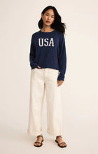 Load image into Gallery viewer, Z SUPPLY SIENNA USA SWEATER - YACHT BLUE
