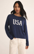 Load image into Gallery viewer, Z SUPPLY SIENNA USA SWEATER - YACHT BLUE
