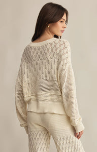 Z SUPPLY RUE CROCHET SWEATER - SEA SALT