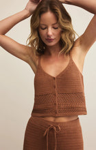 Load image into Gallery viewer, Z SUPPLY TAY CROCHET CROPPED TANK - TEAKWOOD
