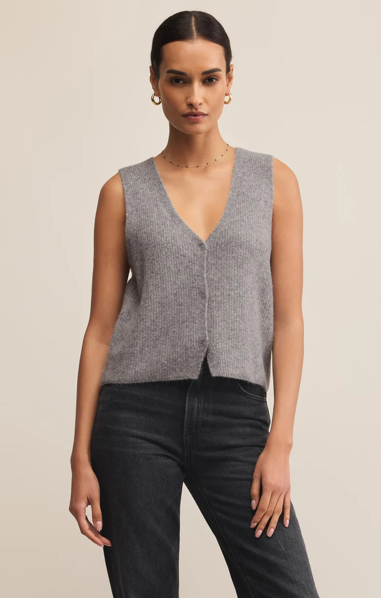 Z SUPPLY BRYCE SWEATER VEST - MEDIUM HEATHER GREY