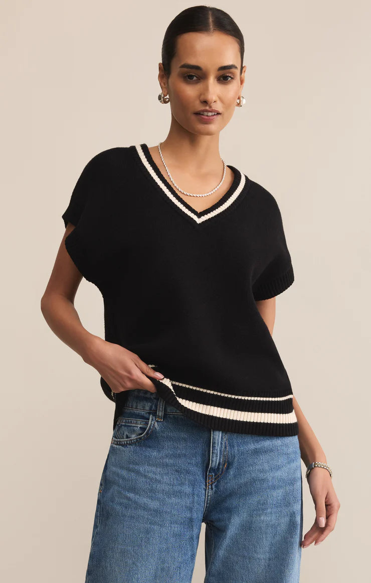 Z SUPPLY FLETCHER SWEATER VEST - BLACK