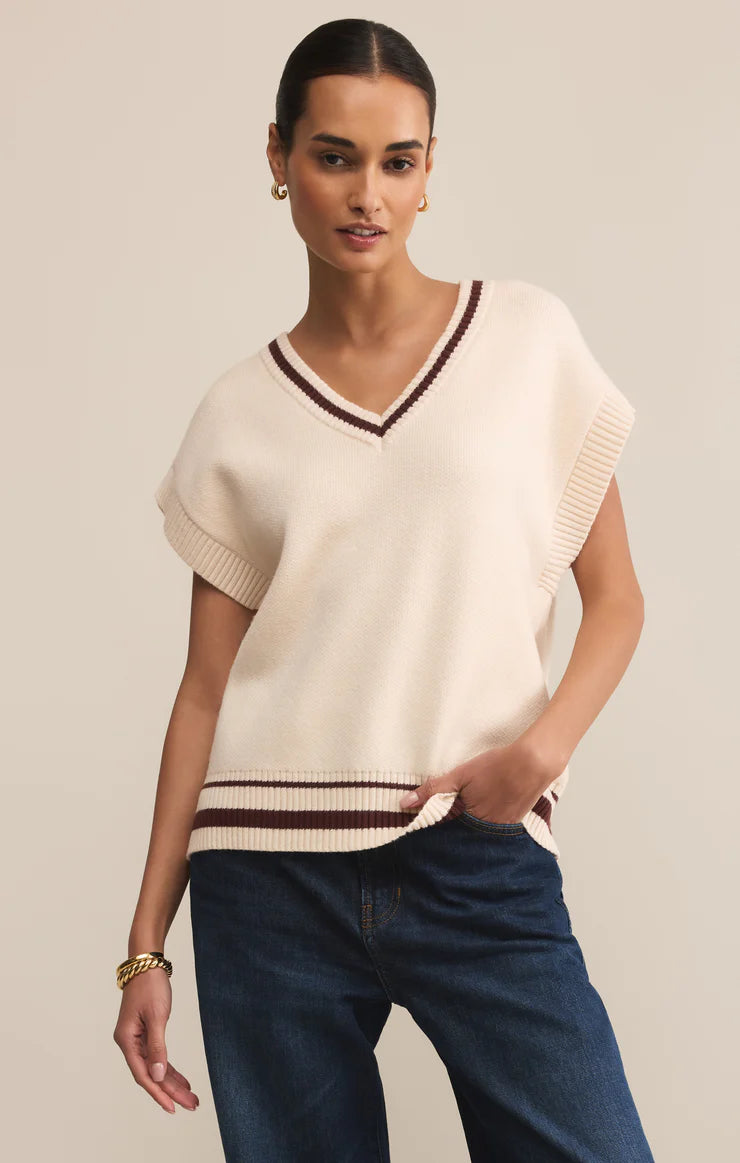 Z SUPPLY FLETCHER SWEATER VEST - CRYSTAL