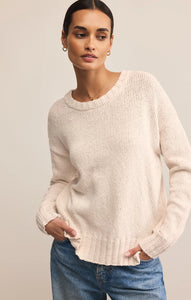 Z SUPPLY BECK TEXTURED COTTON SWEATER - CRYSTAL